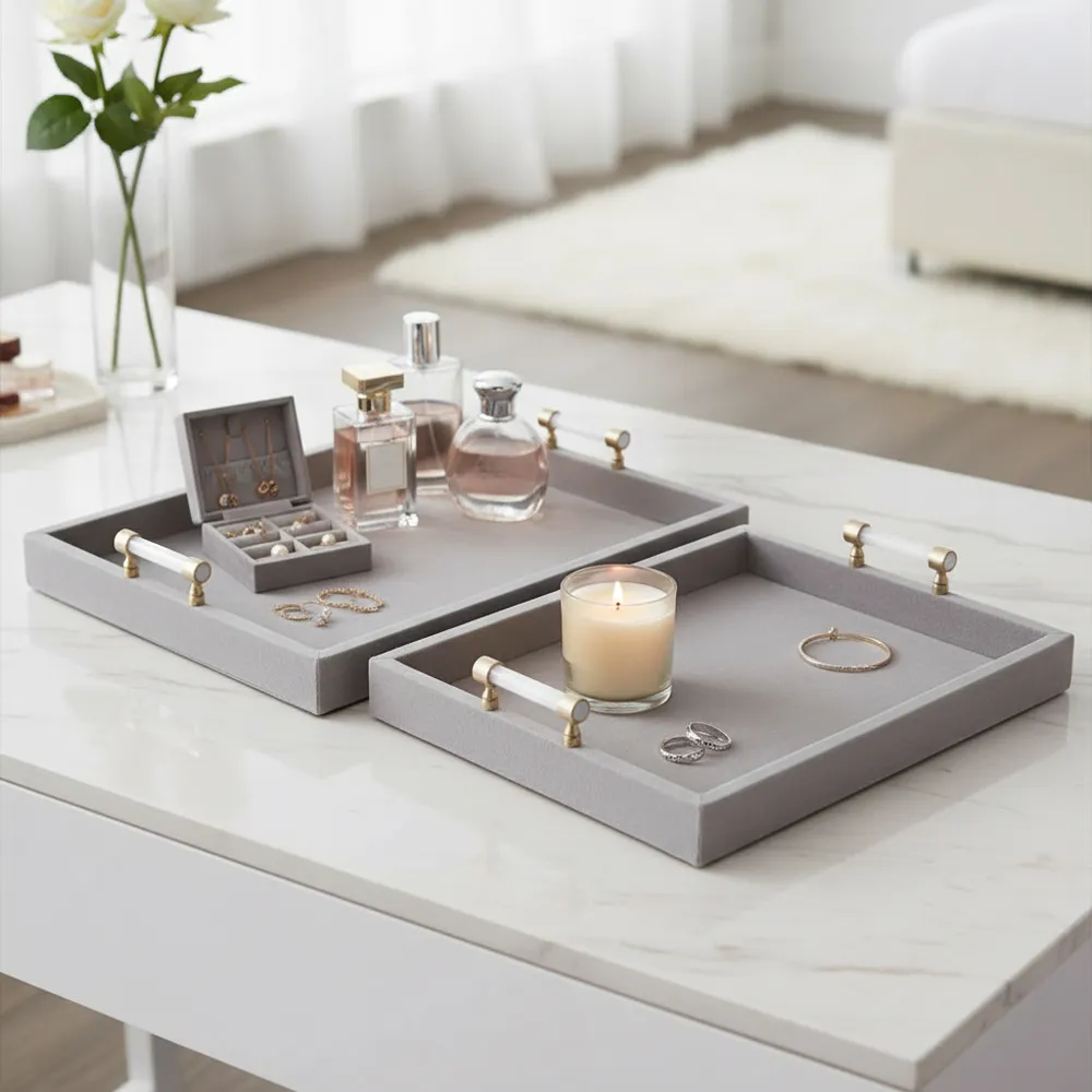 HARPERPORT SET OF 2 GRAY TRAY 3 (IN)