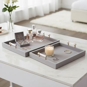 HARPERPORT SET OF 2 GRAY TRAY 3 (IN) 12