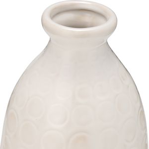 CER, 12" CIRCLES VASE, BEIGE 5