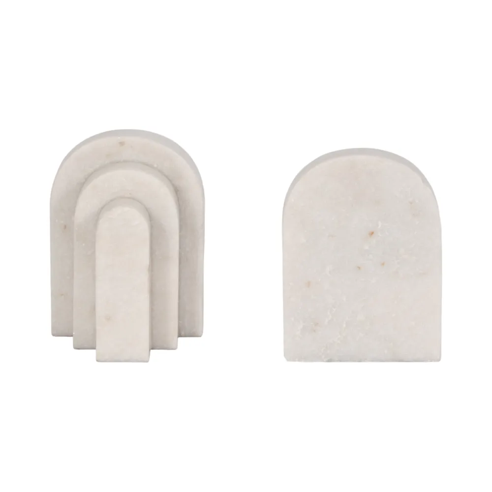 COOPERMOOR SET OF 2 WHITE BOOKENDS 6 (IN)