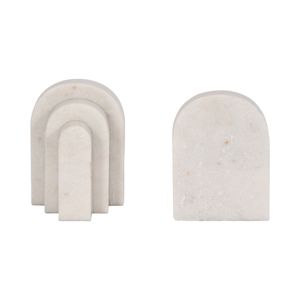 COOPERMOOR SET OF 2 WHITE BOOKENDS 6 (IN) 6