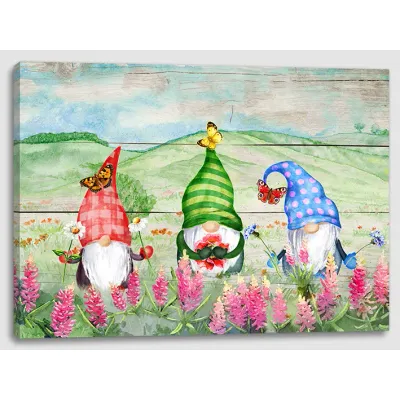 Meadow Gnomes Canvas Print 12x16in
