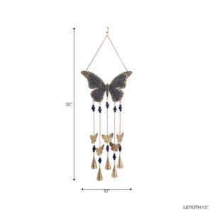33X10" MOSAIC BUTTERFLY CHIME, GOLD/NAVY 10