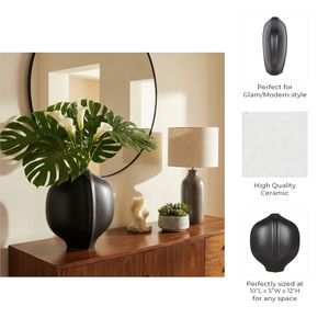 HAYESWOOD BLACK VASE 12 (IN) 8