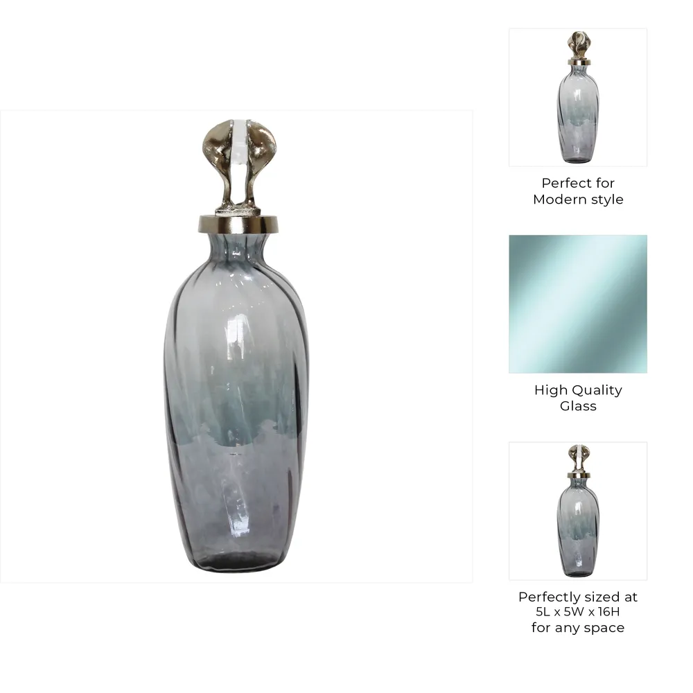 FORDHAMDALE GRAY GLASS VASE 16 (IN)