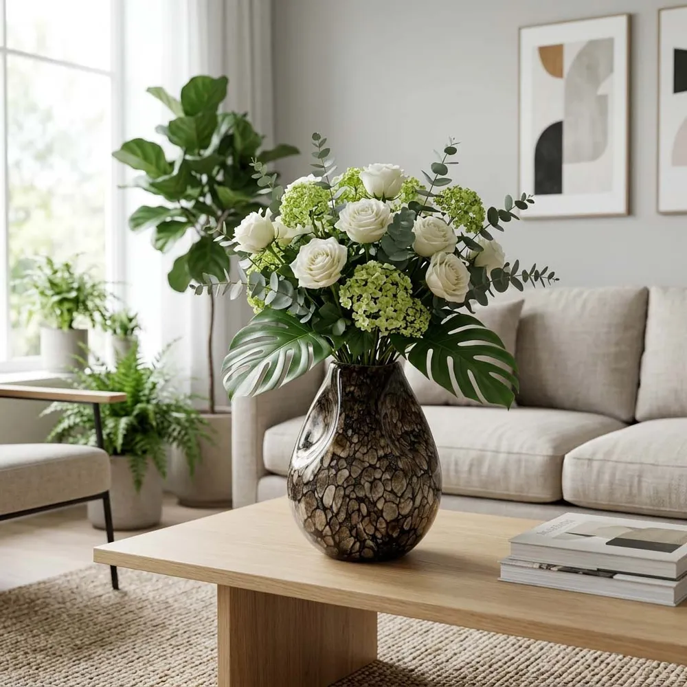 COLEGATE BROWN GLASS VASE 10 (IN)