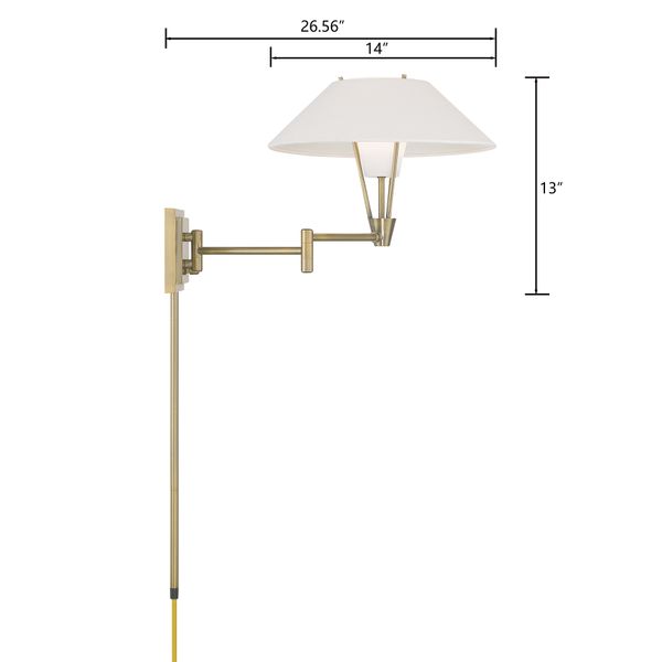 Cody 13'' High 1-Light Swingarm Sconce - Antique Brass