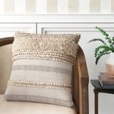Venora Striped Cotton Blend Throw Pillow 3