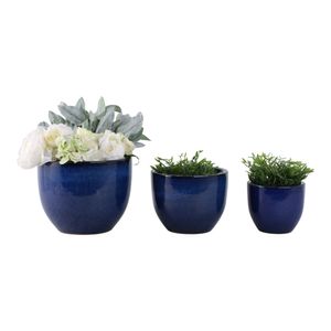BOWENWELL SET OF 3 BLUE PLANTER 9 (IN) 3