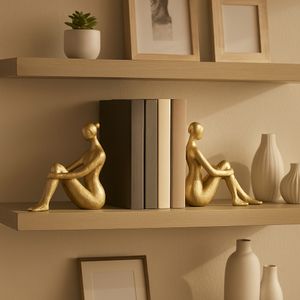 DOUGALPARK SET OF 2 GOLD BOOKENDS 8 (IN) 8