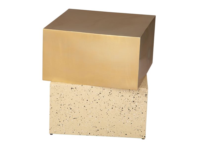 Cinza Side Table Gold & Beige 3