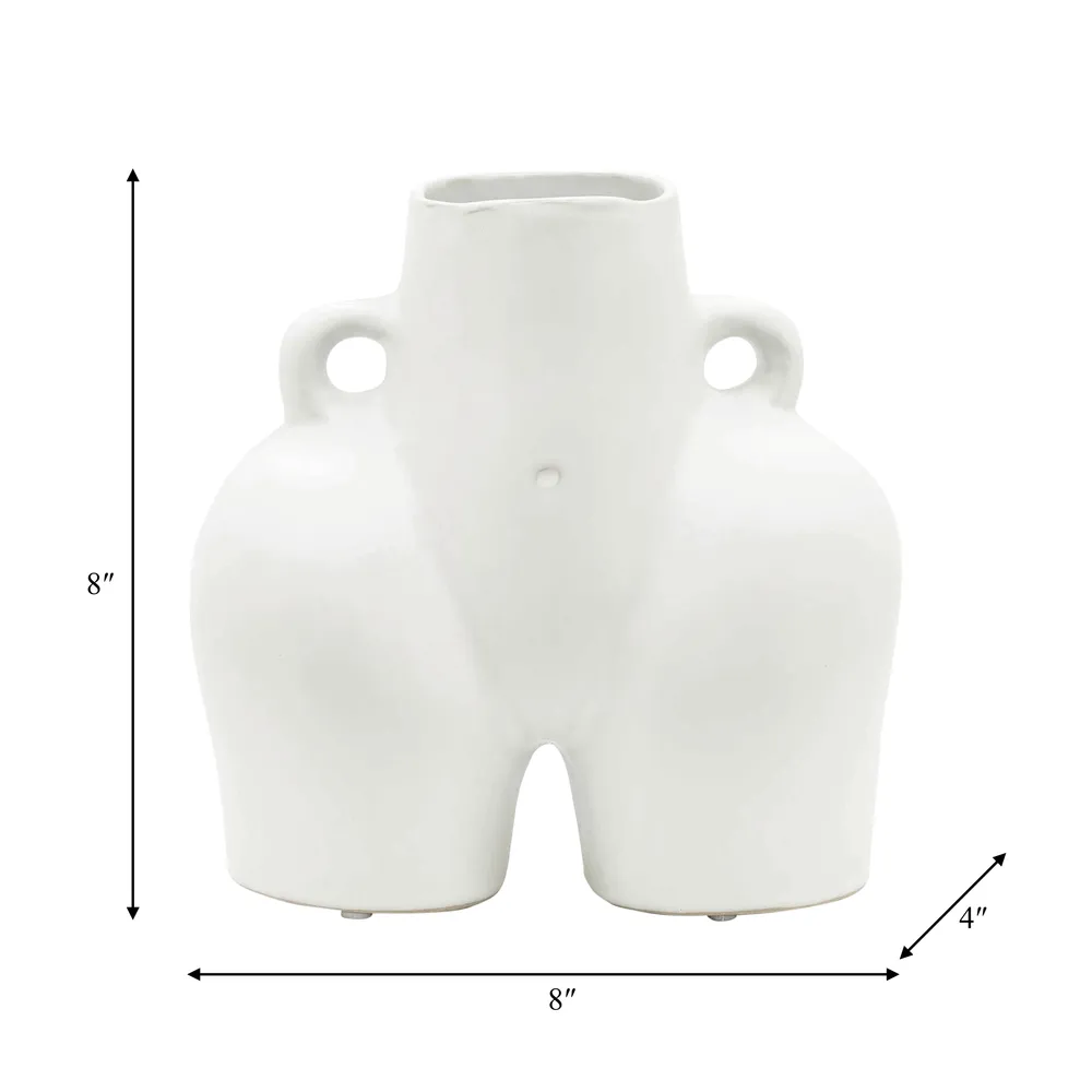 GLOVERSIDE WHITE VASE 8 (IN)