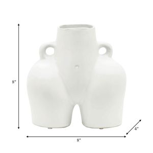 GLOVERSIDE WHITE VASE 8 (IN) 9