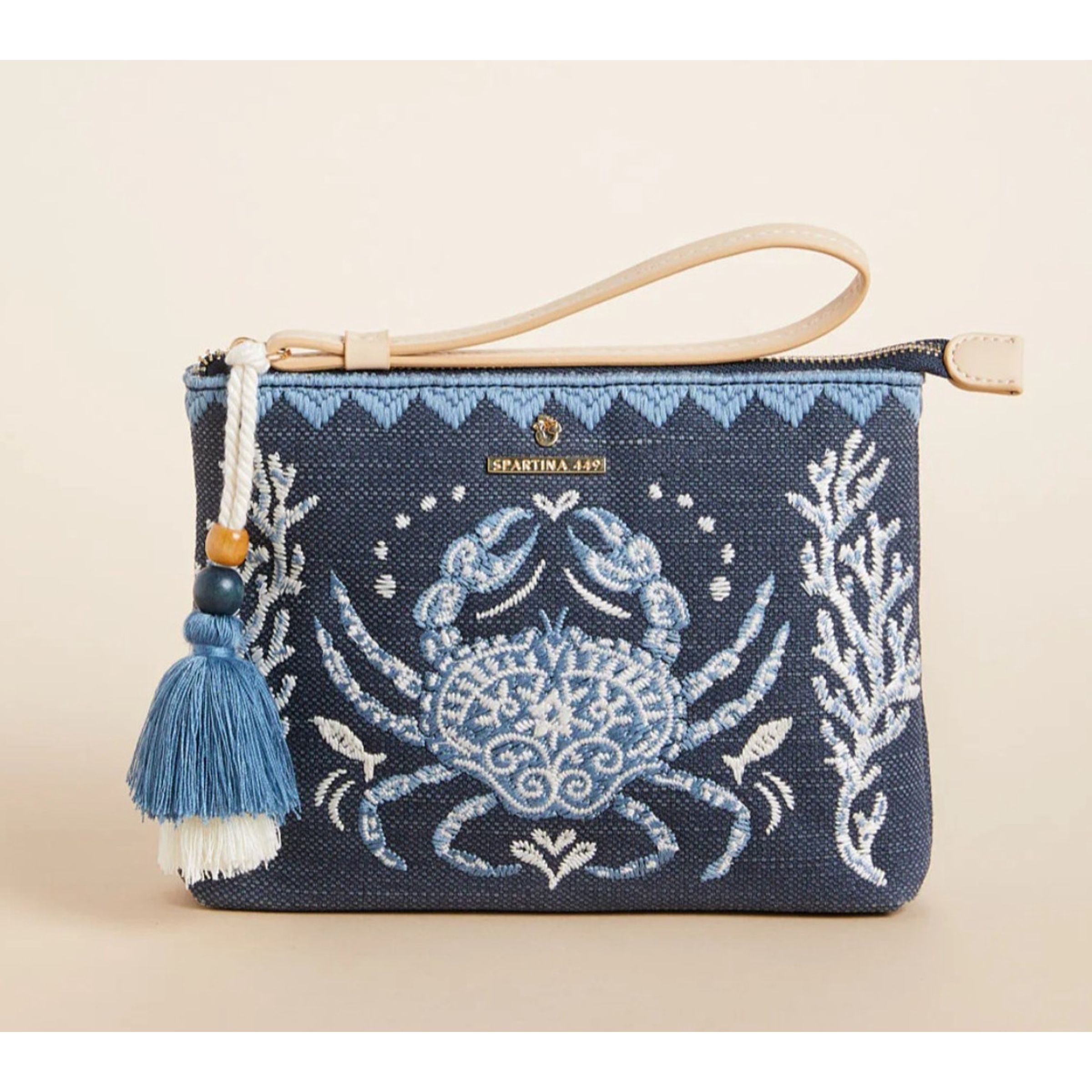 REPEAT CRAB CANVAS WRISTLET - NAVY