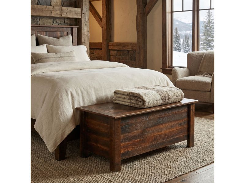 Barnwood Blanket Chest - Premium Fabric 1