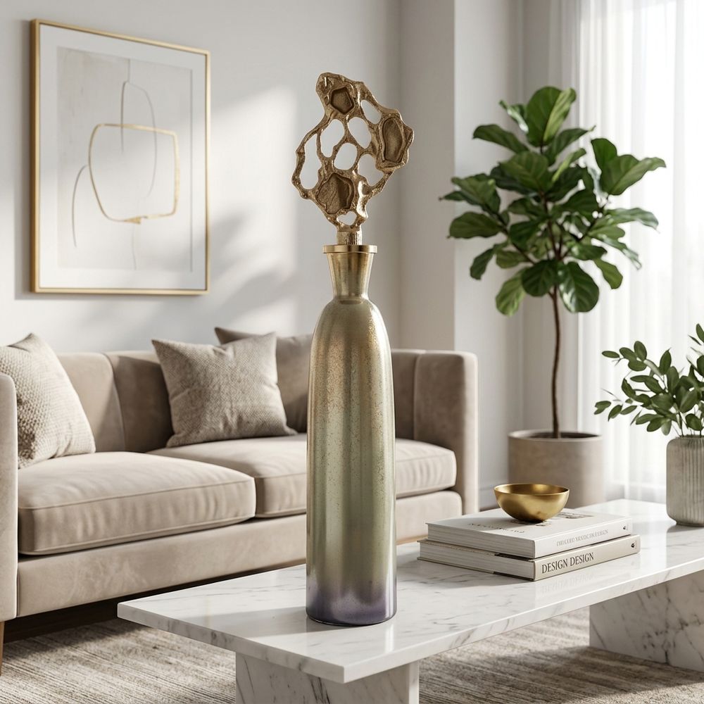 BECKETTWELL GOLD GLASS VASE 35 (IN)