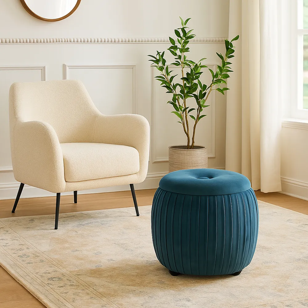 HENLEYFORD BLUE STOOL 18 (IN)