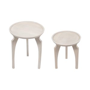 DENVERWELL SET OF 2 WHITE TABLE 22 (IN) 4