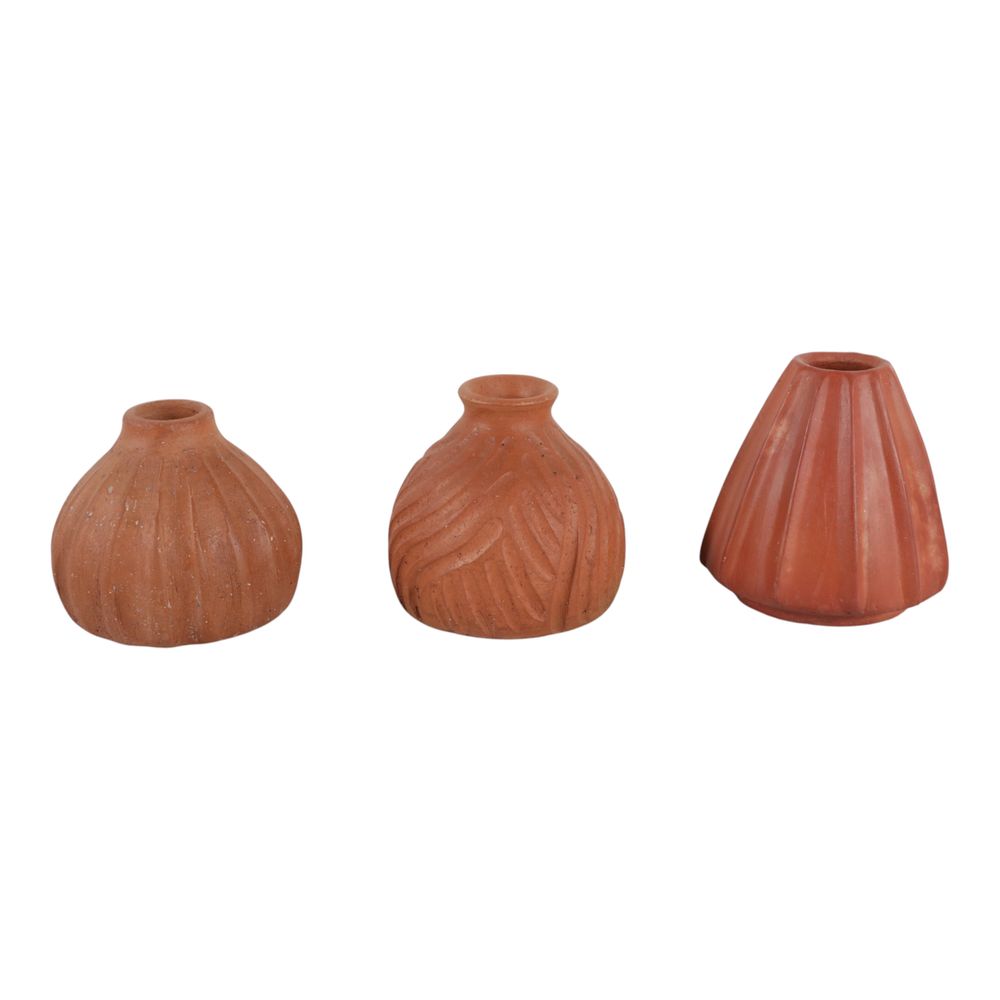 AVASHAW SET OF 3 RED VASES 5 (IN)