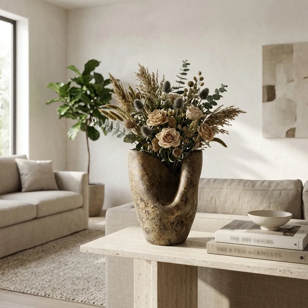 RUSHBROOK BROWN VASE 14 (IN)