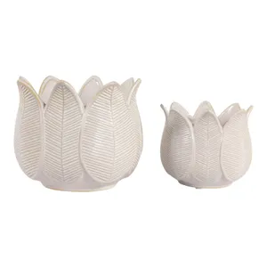 BRADYRIDGE SET OF 2 IVORY PLANTER 7 (IN) 4