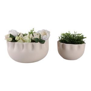 GARFIELDMORE SET OF 2 WHITE PLANTER 7 (IN) 3