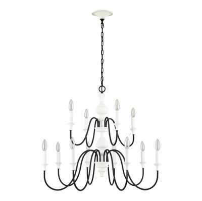 Val de Loire 36″ Wide 12-Light Chandelier - White