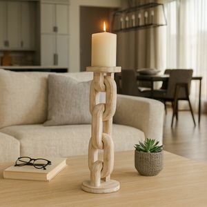 CARVERBURN WHITE CANDLE HOLDER 14 (IN) 11