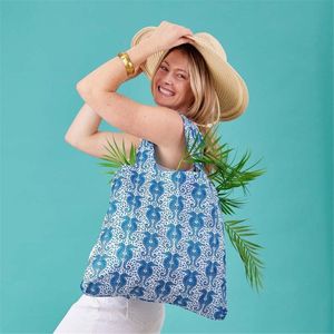 Seahorses blu Reusable Shopping Bag 3