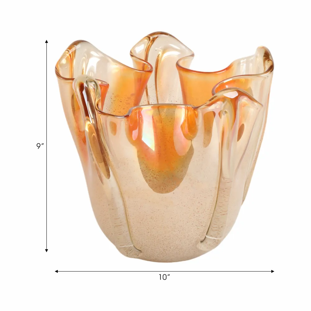 DAXTONROSE TAN GLASS VASE 9 (IN)