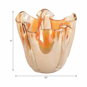 DAXTONROSE TAN GLASS VASE 9 (IN) 9