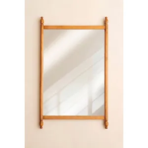 Wood Framed Mirror with Finials 4