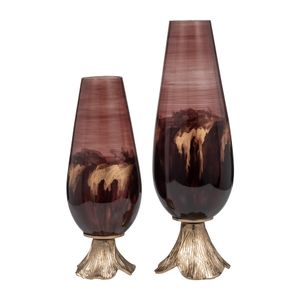 HORTONBURN BRONZE GLASS VASE 19 (IN) 9