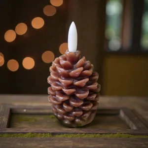 Mini Pinecone Realistic Flame 2.75in H Set of 2 1