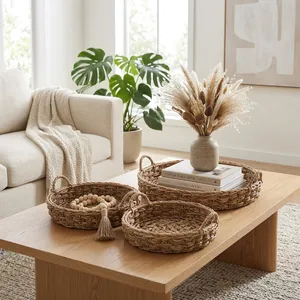 THEADALE SET OF 3 BROWN TRAY 8 (IN) 2