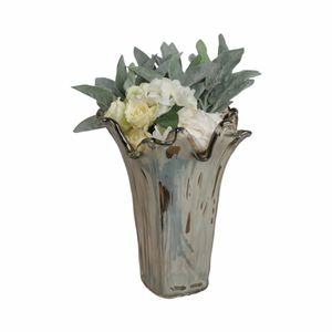 CLAYMORE GRAY GLASS VASE 15 (IN) 3