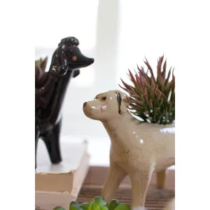 Set of 5 Ceramic Dog Planters 5
