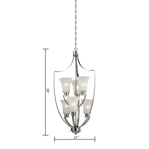 Foyer 21'' Wide 6-Light Chandelier - Brushed Nickel 2