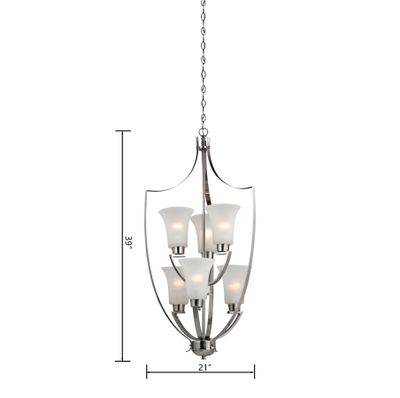 Foyer 21'' Wide 6-Light Chandelier - Brushed Nickel
