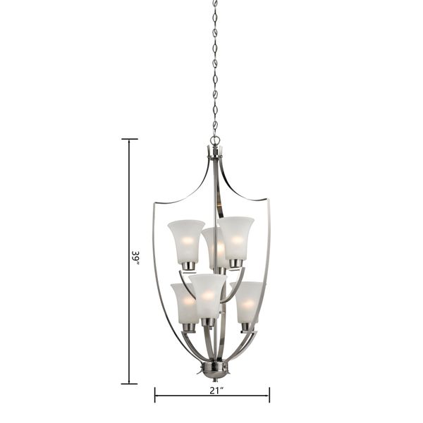 Foyer 21'' Wide 6-Light Chandelier - Brushed Nickel