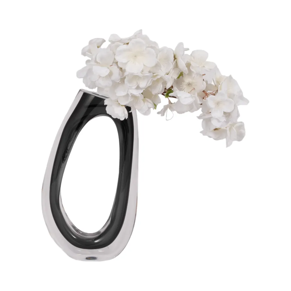 ELWYNMILL BLACK GLASS VASE 13 (IN)