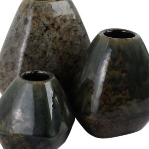 DENNINGHAM SET OF 3 BROWN VASES 8 (IN) 6