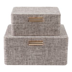 EVERTONPORT SET OF 2 BROWN BOXES 5 (IN) 5