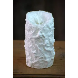 Bumpy White Moving Flame LED Candle 3in by 6in 2