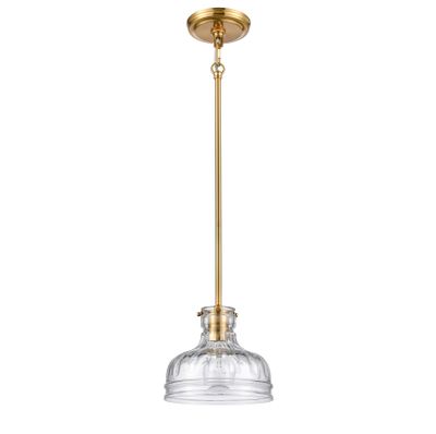 Orinoco 8″ Wide 1-Light Mini Pendant - Satin Brass