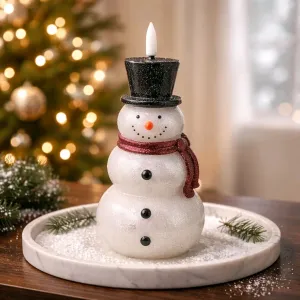 Realistic Flame Snowman 3x6in 1