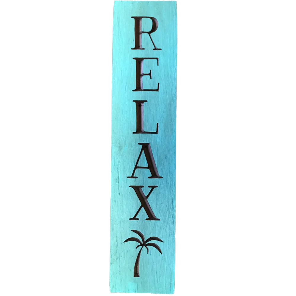 24" USA VERTICAL RELAX BARNWOOD SIGN