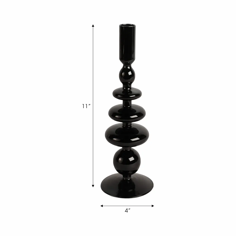ELLENLAND BLACK CANDLE HOLDER 11 (IN)