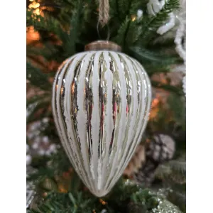 Large White Teardrop 10x6.5x6.5in 1