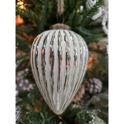 Large White Teardrop 10x6.5x6.5in